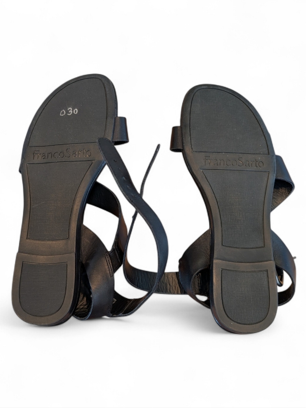 New Franco Sarto Black Leather Sandals Size 8 1/2 - Picture 2 of 2